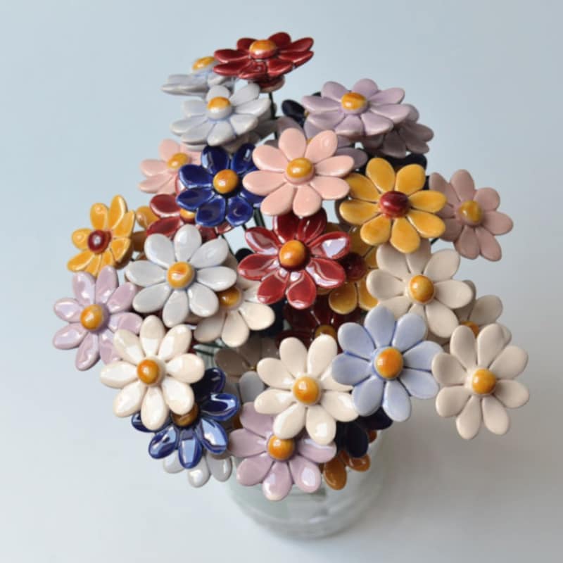Ceramic Wall Flowers - Etsy