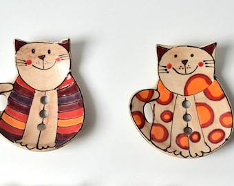 Handmade ceramic soap dish, cat shape