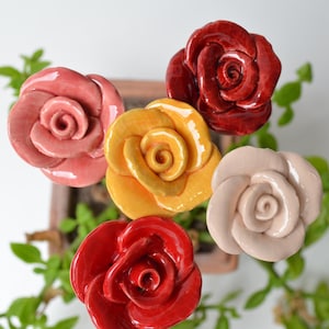 ceramic rose
Beautiful, hand-made, ceramic rose. Decorate your vase, indoor plants, home or garden with these colourful, shiny roses. 5 colours, 2 sizes are avaiable
