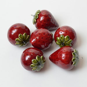 Strawberry, Handmade Ceramic flower, ceramic Strawberry