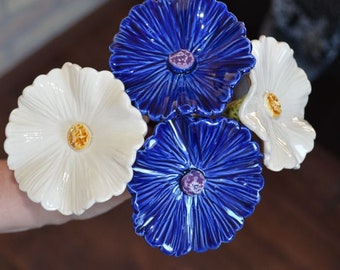 Cornflower, Handmade Ceramic flower, home decor