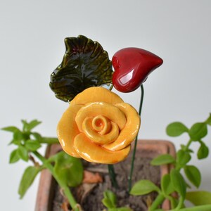 ceramic rose
Beautiful, hand-made, ceramic rose. Decorate your vase, indoor plants, home or garden with these colourful, shiny roses. 5 colours, 2 sizes are avaiable