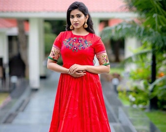 paithani saree gown