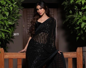 black saree jacket