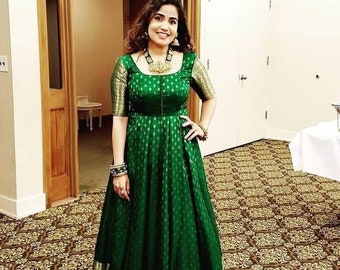 paithani saree gown