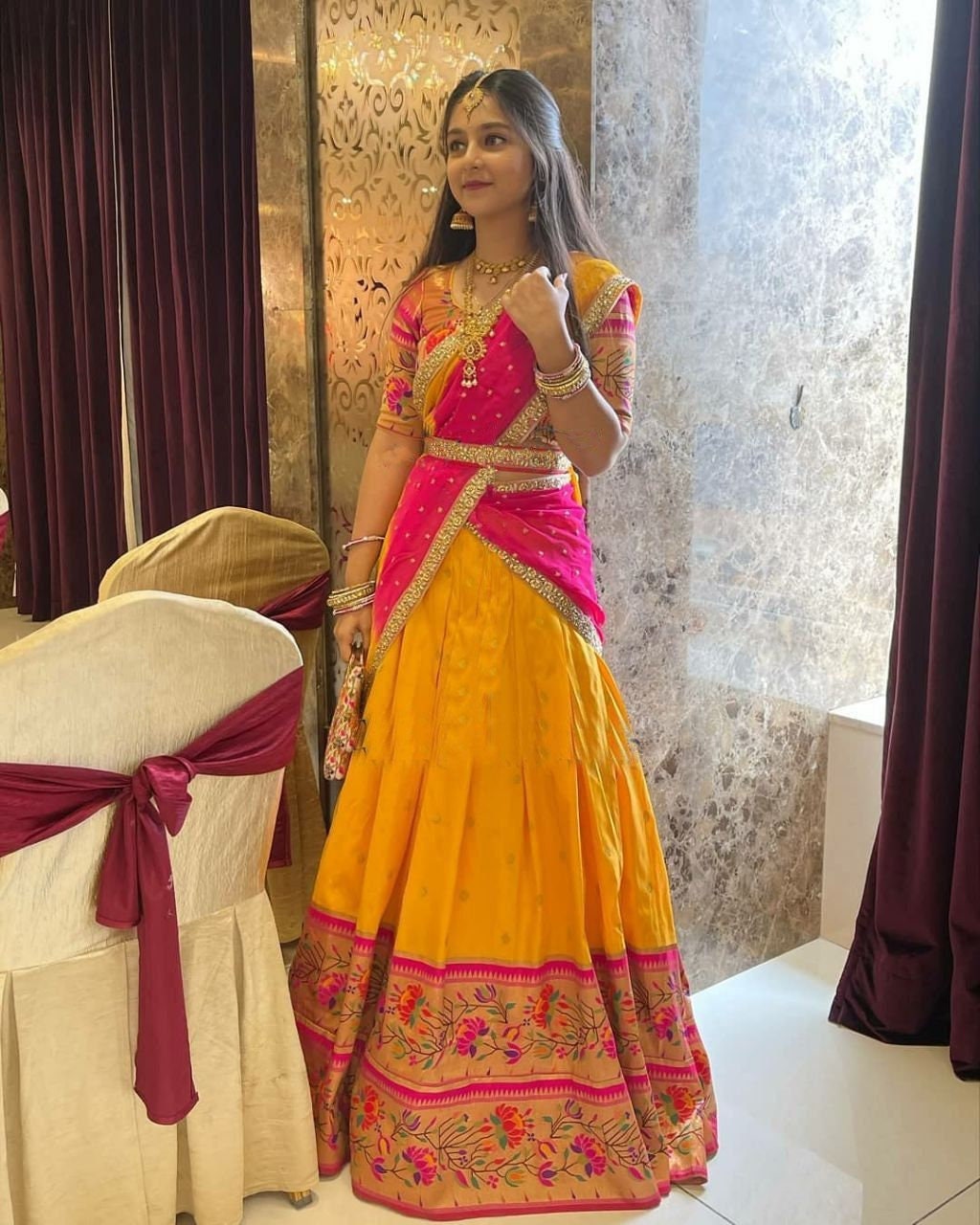 Designer Kanjivaram Silk Half Saree Lehenga Pure Zari Weaving Etsy Denmark