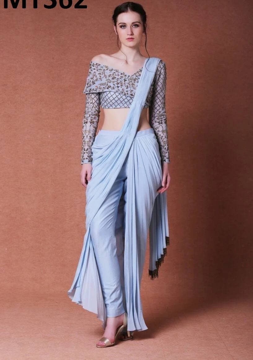 modern pant saree designs