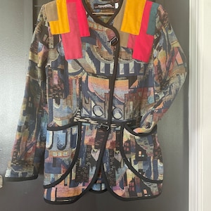 Size XS/80s/90s/Tapestry/Colorblock/Blazer
