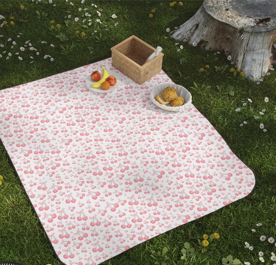Cherry Love Picnic Blanket Coquette Picnic Vintage Blanket Summer Gift and Activity Etsy