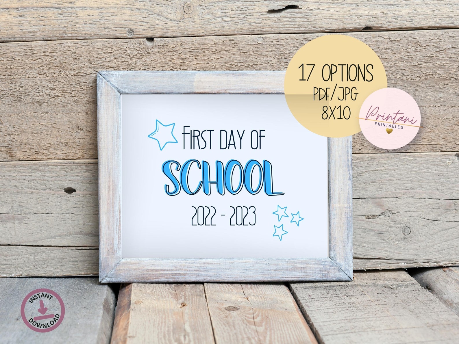 PRINTABLE First Day of School Sign, Blue Boy First Day of School Sign ...