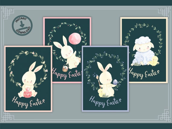 Printable Easter Cards for Kids Happy Easter Printable | Etsy