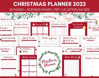 Christmas Planner Printable Canva Template Holiday Planner - Etsy