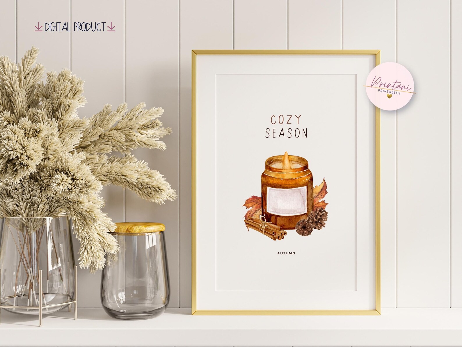 PRINTABLE Fall Wall Art, Cozy Autumn Season Wall Art Print Etsy