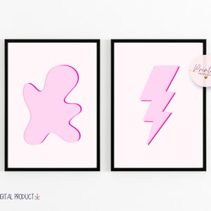 PRINTABLE Set of 7 Pink Preppy Wall Art Prints Preppy - Etsy