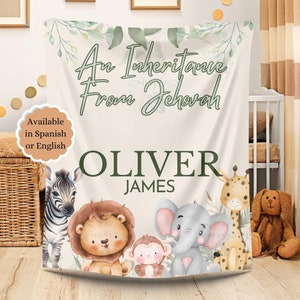 JW personalized baby shower gift blanket custom name new mom JW keepsake new baby gift blanket Custom JW Baby Arrival jw Expecting Mother
