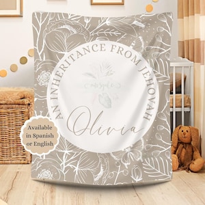 JW personalized baby shower gift blanket custom name new mom JW keepsake new baby gift blanket Custom JW Baby Arrival jw Expecting Mother