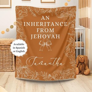 JW personalized baby shower gift blanket custom name new mom JW keepsake new baby gift blanket Custom JW Baby Arrival jw Expecting Mother