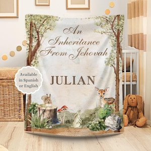 JW personalized baby shower gift blanket custom name new mom JW keepsake new baby gift blanket Custom JW Baby Arrival jw Expecting Mother