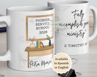 JW Pionjärskola mugg för pionjärgåvor Spansk Regalo de Escuela de Precursor JW-gåvor för pionjärskola Anpassad jw-dopgåva taza jw