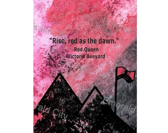 Red Queen Inspired Quote Art Digital Download - Scarlet Guard