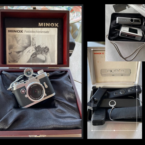 Vintage Cold War Era Spy Cameras Collection - German made Minox Cameras Bundle
