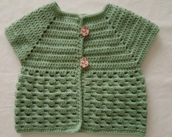 Gilet/tricot/ vêtement fille, fait main au crochet 12 mois