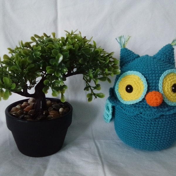 Doudou/ peluche/ hibou/jouet enfant bébé/ hibou fait main