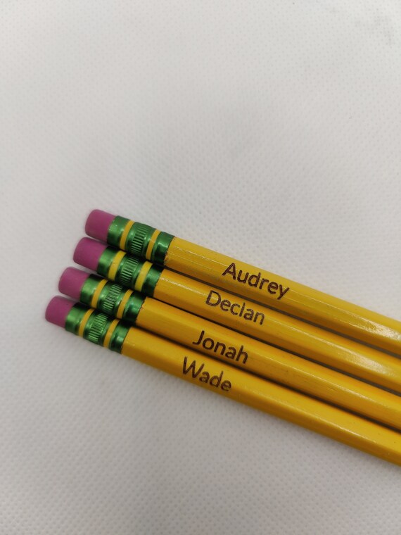 12 Name Engraved Ticonderoga Pencils Etsy