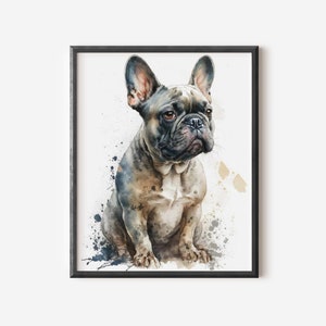 Bulldogge Art Französische Bulldogge Geschenke Französische Bulldogge Aquarell Druckbare Französische Bulldogge Gemälde Frenchie Mom Französische Bulldogge-Dekor
