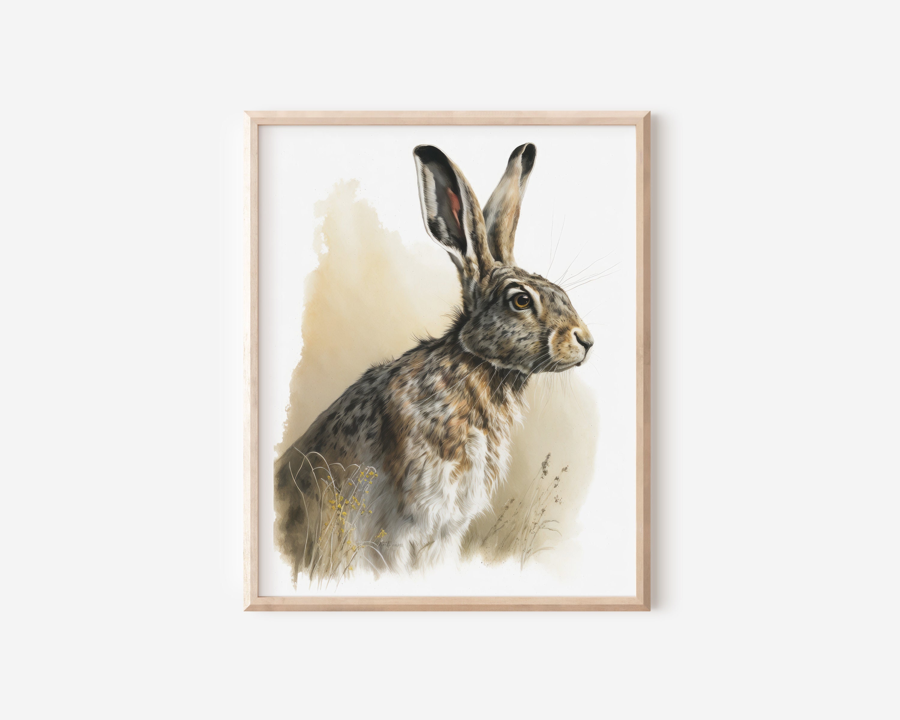 White Tailed Jackrabbit Print Rabbit Print Hunting Gift for Men ...
