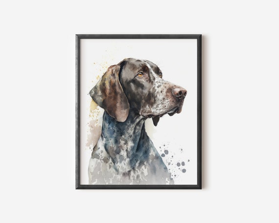 German Shorthaired Pointer Watercolor Printable Wall Art German Shorthaired Pointer Gifts Watercolor Dog Pet Portrait GSP Mom Gift GSP Dad Etsy Canada