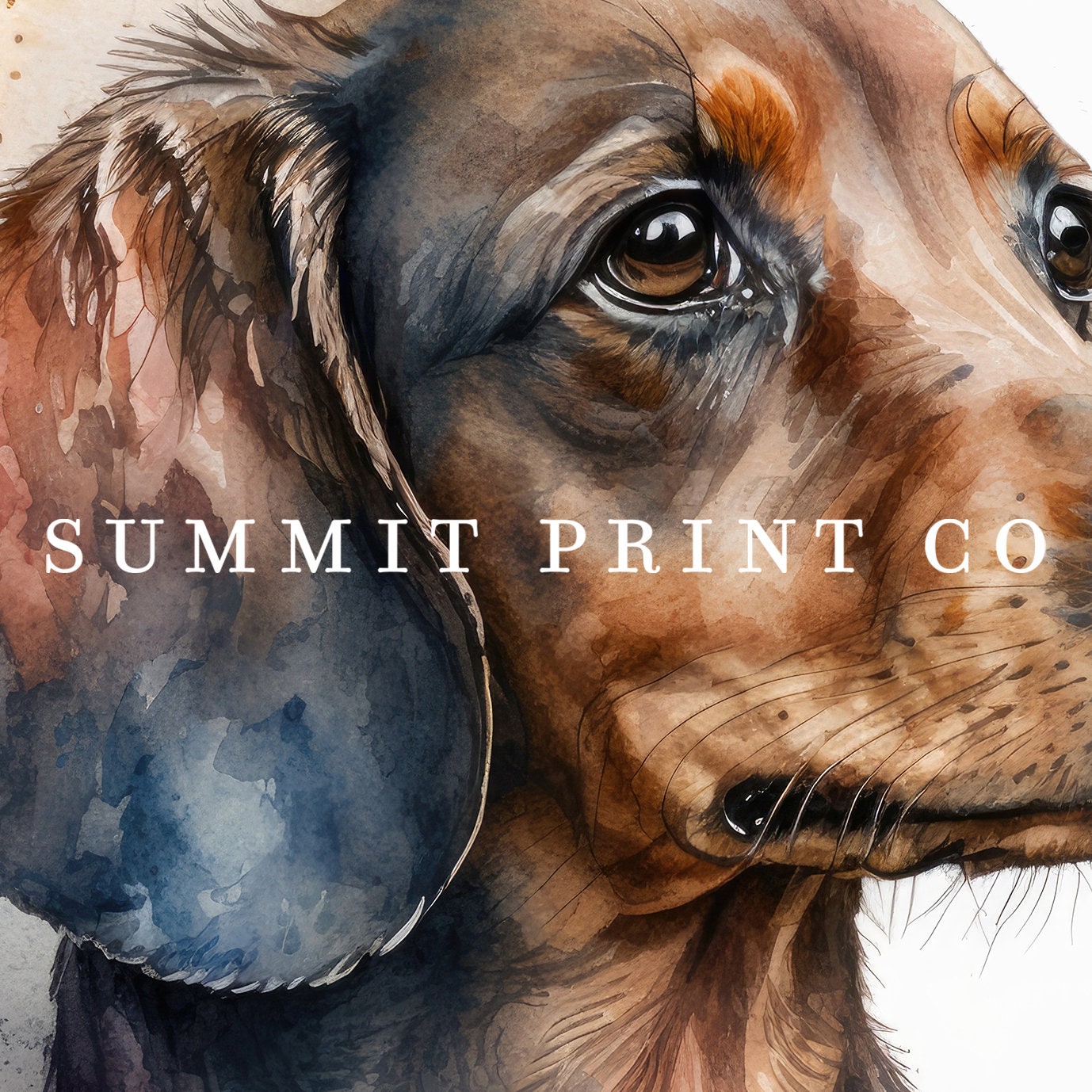 Dachshund Watercolor Painting Printable Dog Watercolor Portrait ...