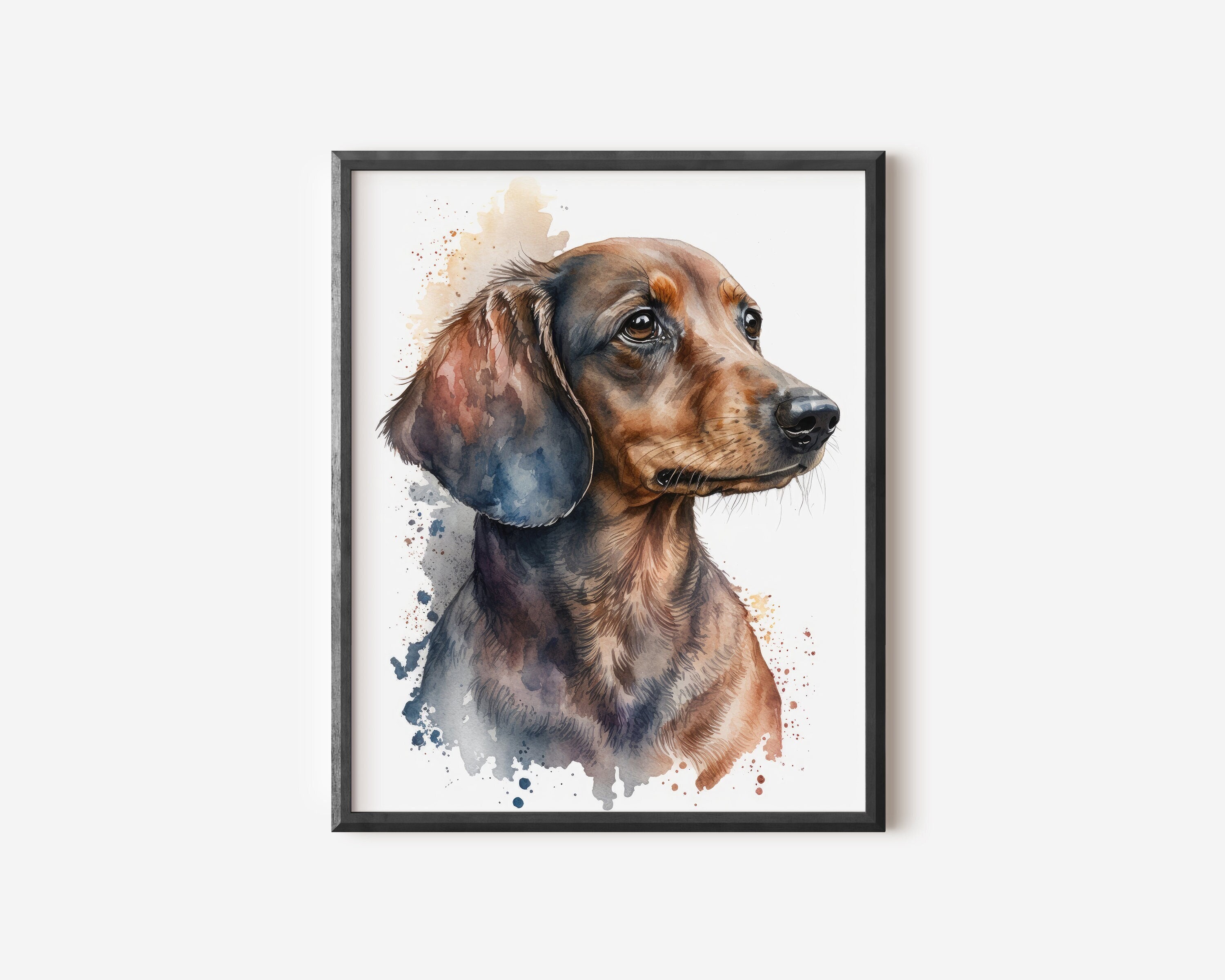 Dachshund Watercolor Painting Printable Dog Watercolor Portrait ...