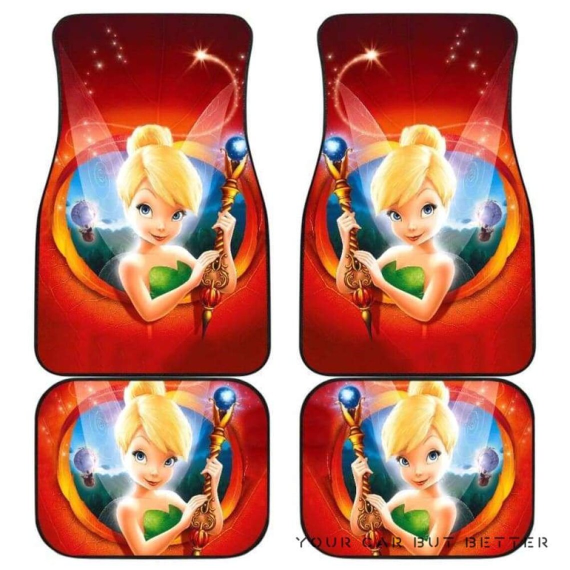 Tinkerbell Car Floor Mats2 front mats and 2 rear matsCar Etsy