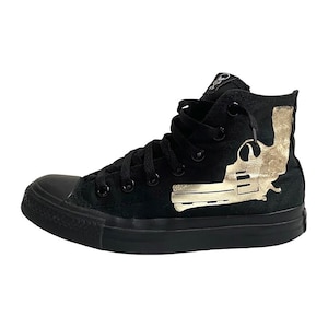 COPS vs ROBBERS Blacked Out Classic High Top Chuck Taylor All Star Damen Gr. 7 | Keine Original Box | Kostenloser Versand