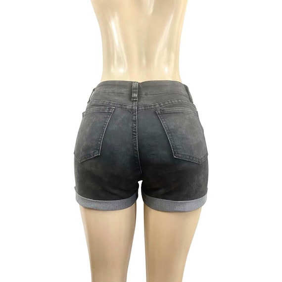 Front Tie High Waisted Womens Stretch Denim Shorts black Size M FREE  SHIPPING - Etsy