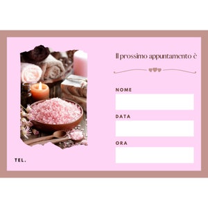 CARTE RENDEZ-VOUS Impression numérique personnalisable pour les opérateurs de bien-être