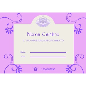 CARTE RENDEZ-VOUS Impression numérique personnalisable pour les opérateurs de bien-être