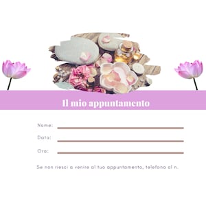 CARTE RENDEZ-VOUS Impression numérique personnalisable pour les opérateurs de bien-être