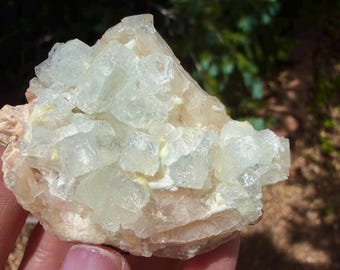 Apophyllite VERT pâle avec spécimen de stilbite ! Zéolite | Cadeau pour chaque achat !