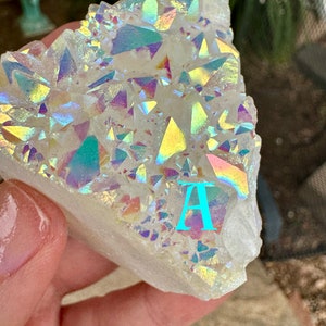 Sie wählen Engel Aura Bergkristall Clusters | Heilende Regenbogen Aura Quarz-Cluster | Geschenk w / Jeden Kauf! | Natürlicher Titanquarz