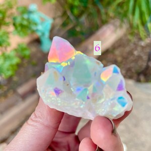 Sie wählen Engel Aura Bergkristall Clusters | Heilende Regenbogen Aura Quarz-Cluster | Geschenk w / Jeden Kauf! | Natürlicher Titanquarz