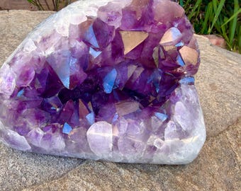 Géode coeur massif en améthyste polie de 13 lb | Cristal brésilien, cristal de guérison