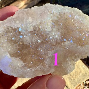 Sie wählen Angel Aura Bergkristall Geoden | Regenbogen Aura Quarz Geoden | Geschenk w / Jeden Kauf! | Natürlicher Titanquarz