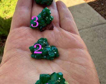 Spécimens de dioptase naturelle | À vous de choisir | Origine Congo