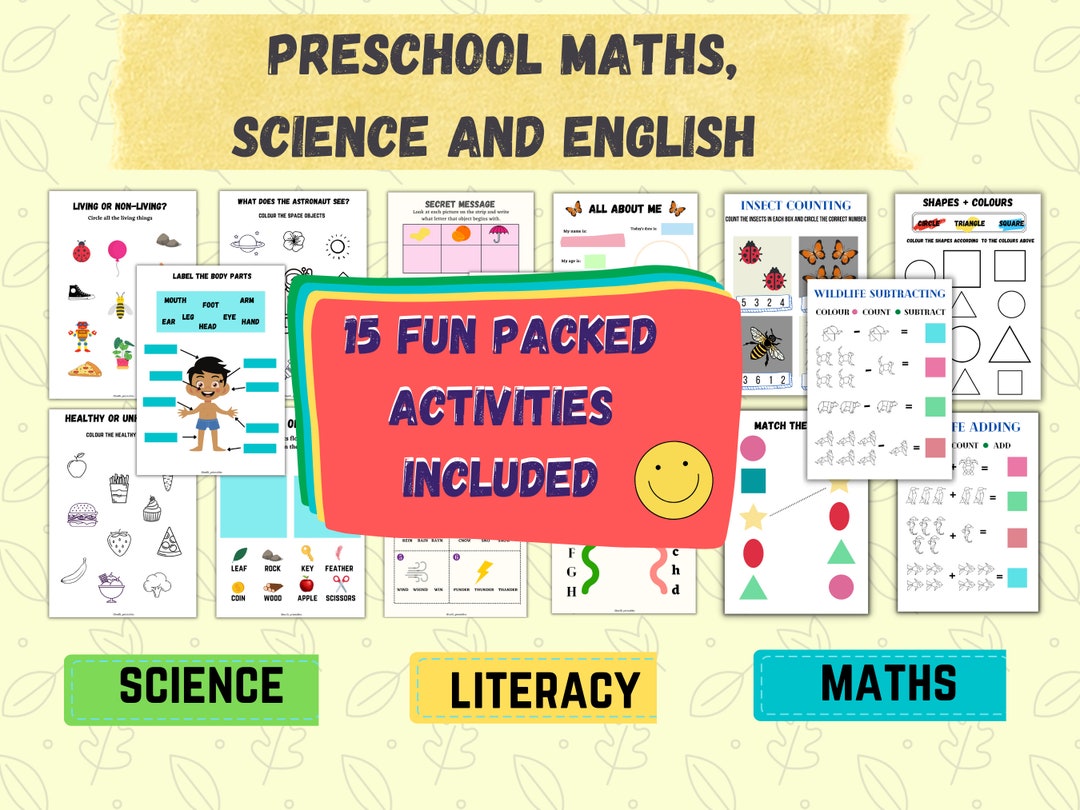 Preschool Bundle| Preschool Science Worksheet| Preschool Maths ...