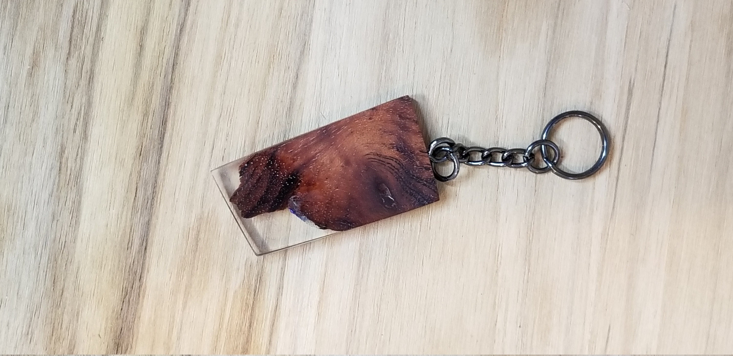 Wood Resin Keychain Etsy