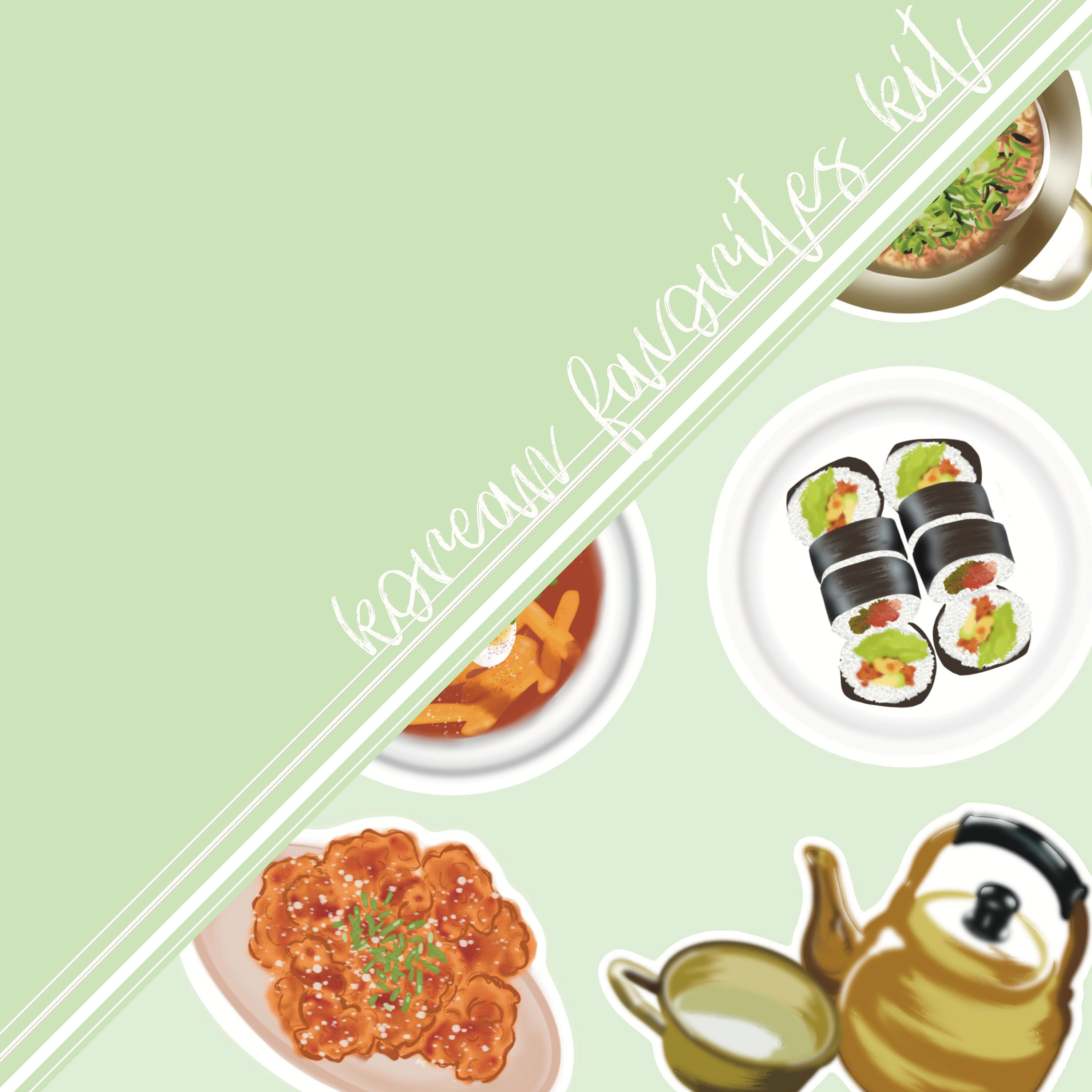 Korean food favorites kit digital stickers goodnotes Etsy