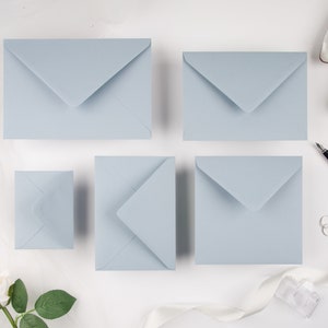 6 x 6 (155 x 155 mm) Premium Quadrat Dusty / Dusky Blue Premium Hochzeitseinladung Umschläge 120gsm Keaykolour Stahl