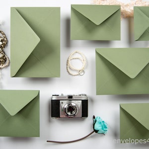 C7 (82 X 113MM) Sage Green Envelopes 135GSM Best Quality for RSVPs